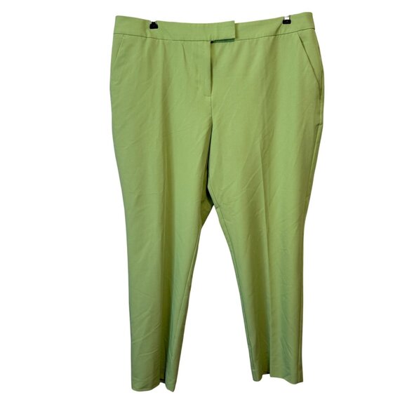 Worthington Women's Slim Ankle Pants Size 18 Green Cotton Blend - Picture 1 of 7